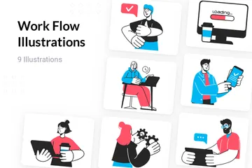 Work Flow Illustration Pack