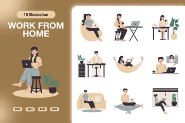 Work Form Home Illustration Pack
