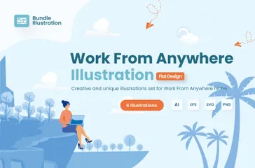 Work From Anywhere Illustration Pack
