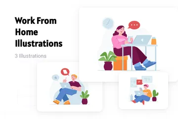 Work From Home Illustration Pack