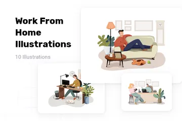 Work From Home Illustration Pack