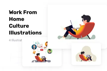 Work From Home Culture Illustration Pack