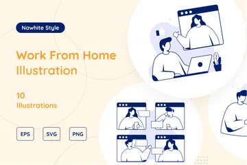 Work From Home Illustration Pack