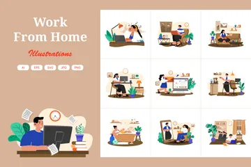 Work From Home Illustration Pack