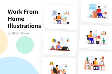 Work From Home Illustration Pack