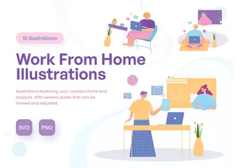 Work From Home Illustration Pack