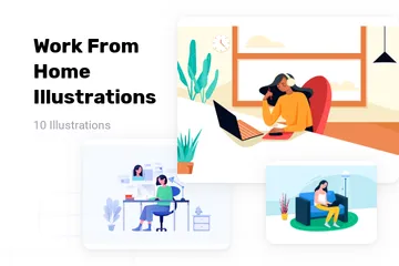 Work From Home Illustration Pack