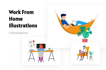 Work From Home Illustration Pack