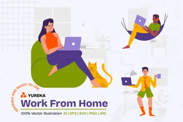 Work From Home Illustration Pack