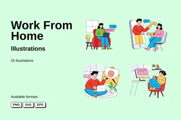 Work From Home Illustration Pack