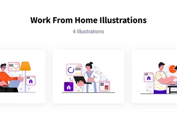 Work From Home Illustration Pack