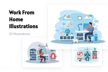 Work From Home Illustration Pack