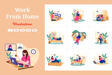 Work From Home Illustration Pack