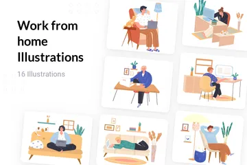 Work From Home Illustration Pack