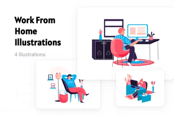 Work From Home Illustration Pack