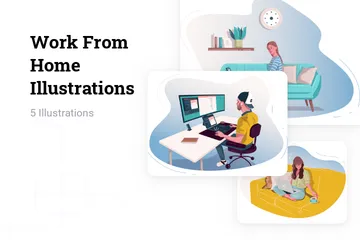 Work From Home Illustration Pack