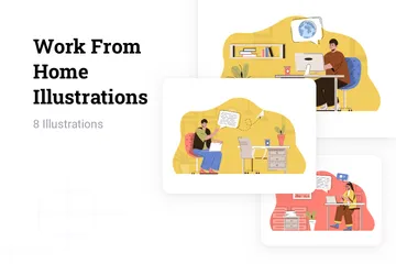 Work From Home Illustration Pack