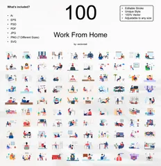 Work From Home Illustration Pack