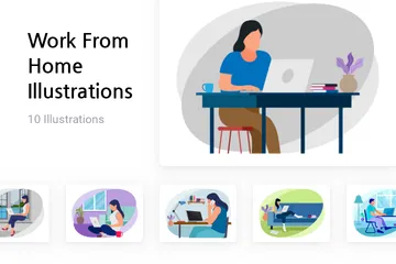 Work From Home Illustration Pack