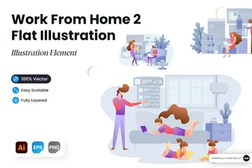 Work From Home Vol2 Illustration Pack
