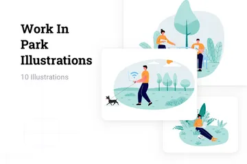 Work In Park Illustration Pack