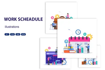 Work Schedule Illustration Pack