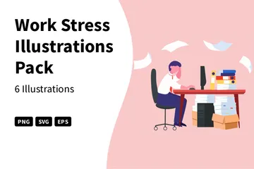 Work Stress Illustration Pack