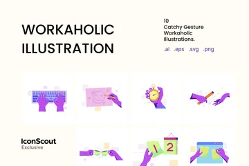 Workaholic Illustration Pack