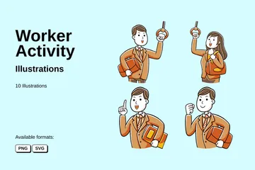 Worker Activity Illustration Pack