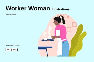 Worker Woman Illustration Pack