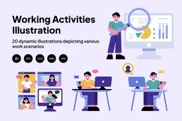 Working Activities Illustration Pack