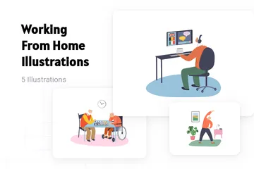 Working From Home Illustration Pack