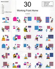 Working From Home Illustration Pack