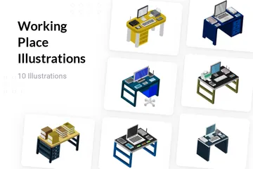 Working Place Illustration Pack