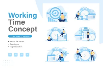 Working Time Illustration Pack