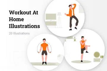 Workout At Home Illustration Pack