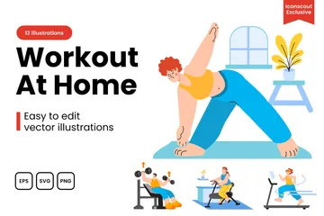 Workout At Home Illustration Pack