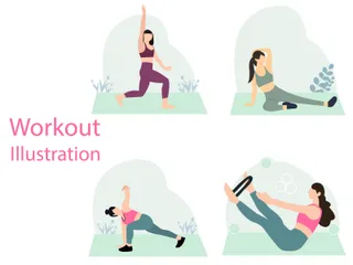 Workout Girl Illustration Pack