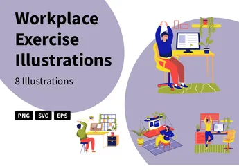 Workplace Exercise Illustration Pack