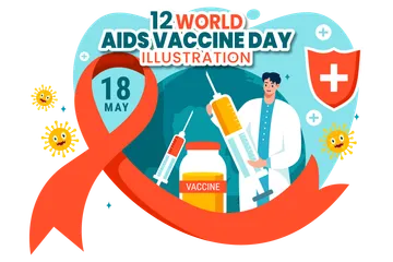 World Aids Vaccine Day Illustration Pack