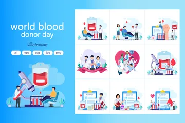 World Blood Day Illustration Pack
