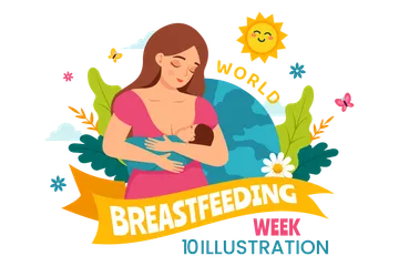 World Breastfeeding Week Illustration Pack