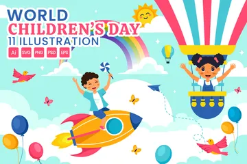 World Children's Day Illustration Pack