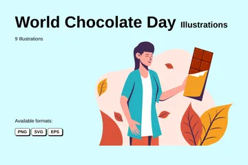 세계 초콜릿의 날 일러스트레이션 팩