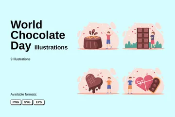 World Chocolate Day Illustration Pack