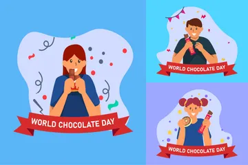 World Chocolate Day Illustration Pack