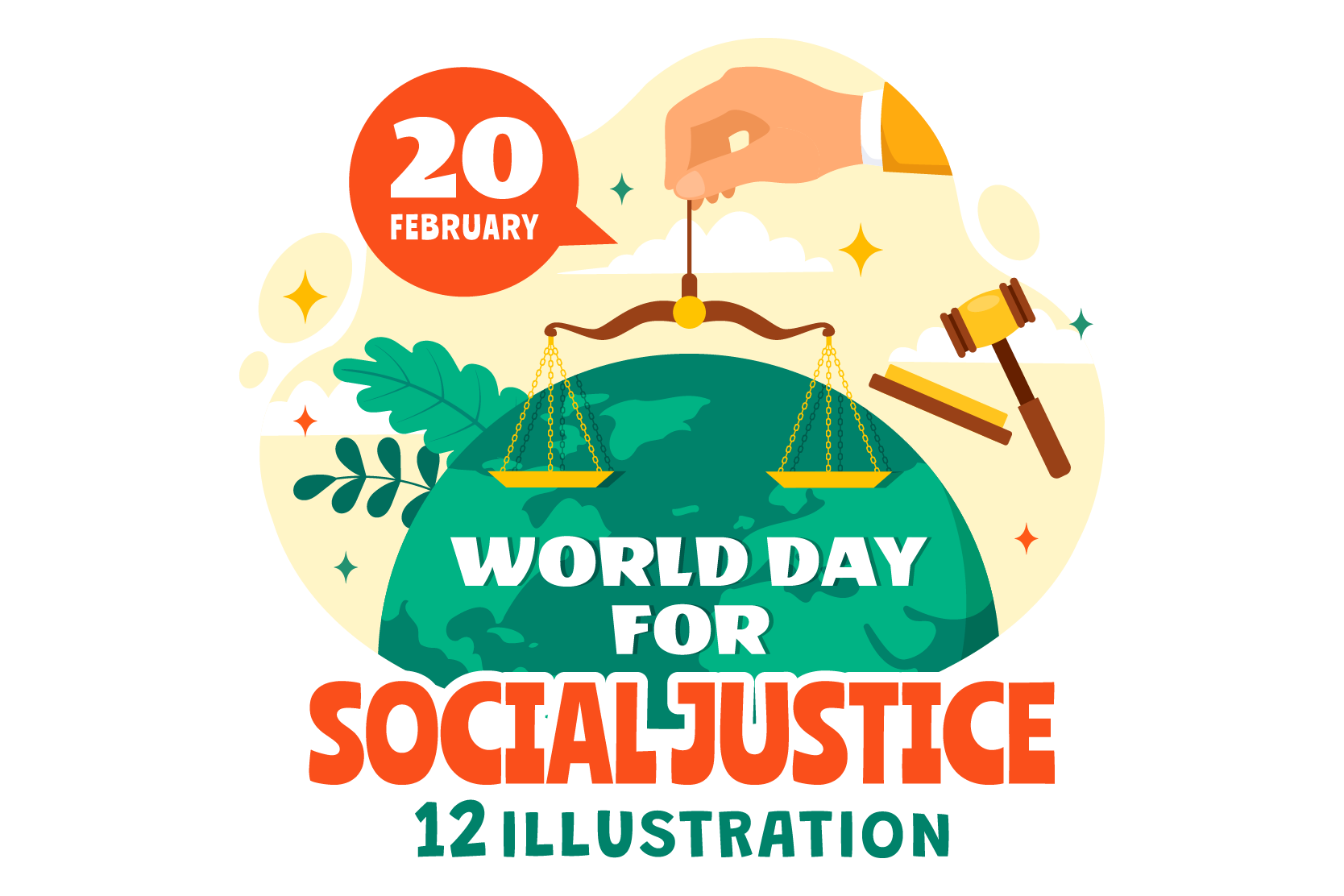 premium-world-day-of-social-justice-illustration-pack-from-crime