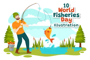 World Fisheries Day Illustration Pack