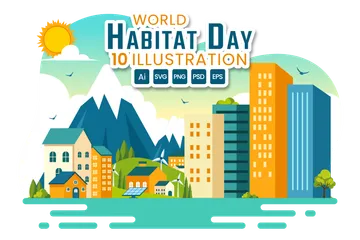 World Habitat Day Illustration Pack