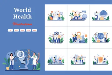 World Health Day Illustration Pack